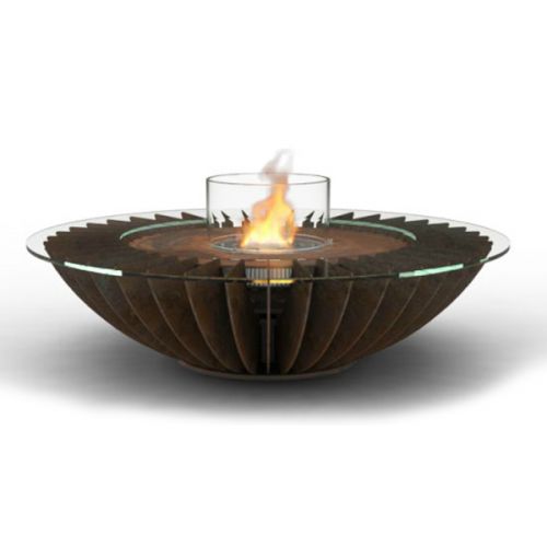 Glamm Fire Cosmo (Космо) - Биокамин круглый из оксидированной кортен-стали