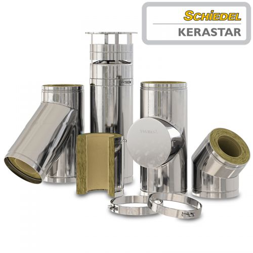 KERASTAR - стальной дымоход с внутренней керамической трубой